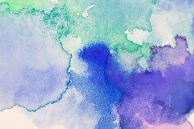 Abstract watercolor artwork with blue and purple tones, by James, age 32.
